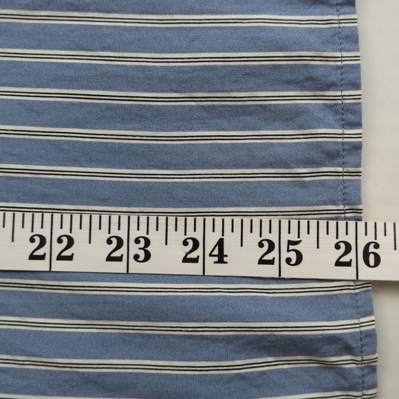 J. Jill Striped Viscose Rayon Button Down Blouse LARGE PETITE Blue White Black - Picture 15 of 16